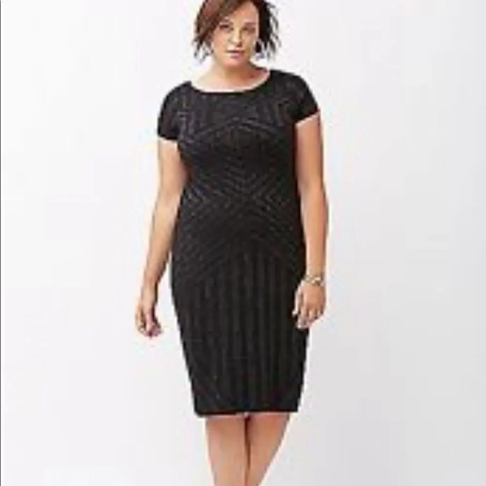 Lane Bryant black and silver sweater dress 22/24